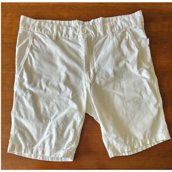 Onia 55% Linen, 45% Cotton Fixed Waist White Shorts, Mens Sz 34 - Picture 1 of 8